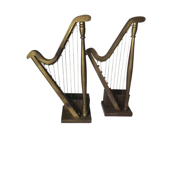 Vintage Wood Harp Planter Boxes - Elegant Home Decor - 18" - Picture 1 of 9